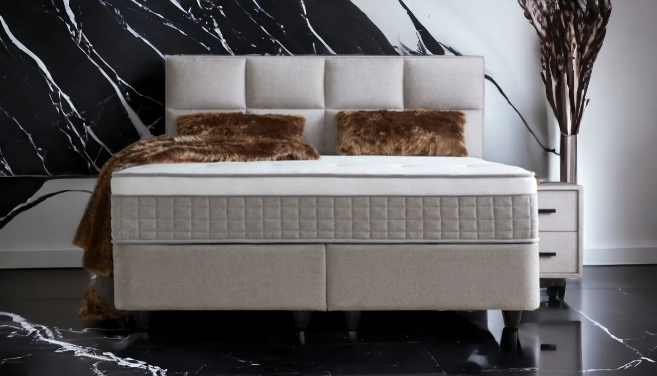 Boxspringbett Ayana Hellgrau/Beige Voll-orthopädisches Komfortbett mit Bettkasten, Stauraum, inkl. kostenlose Lieferung und Montage - Image 8