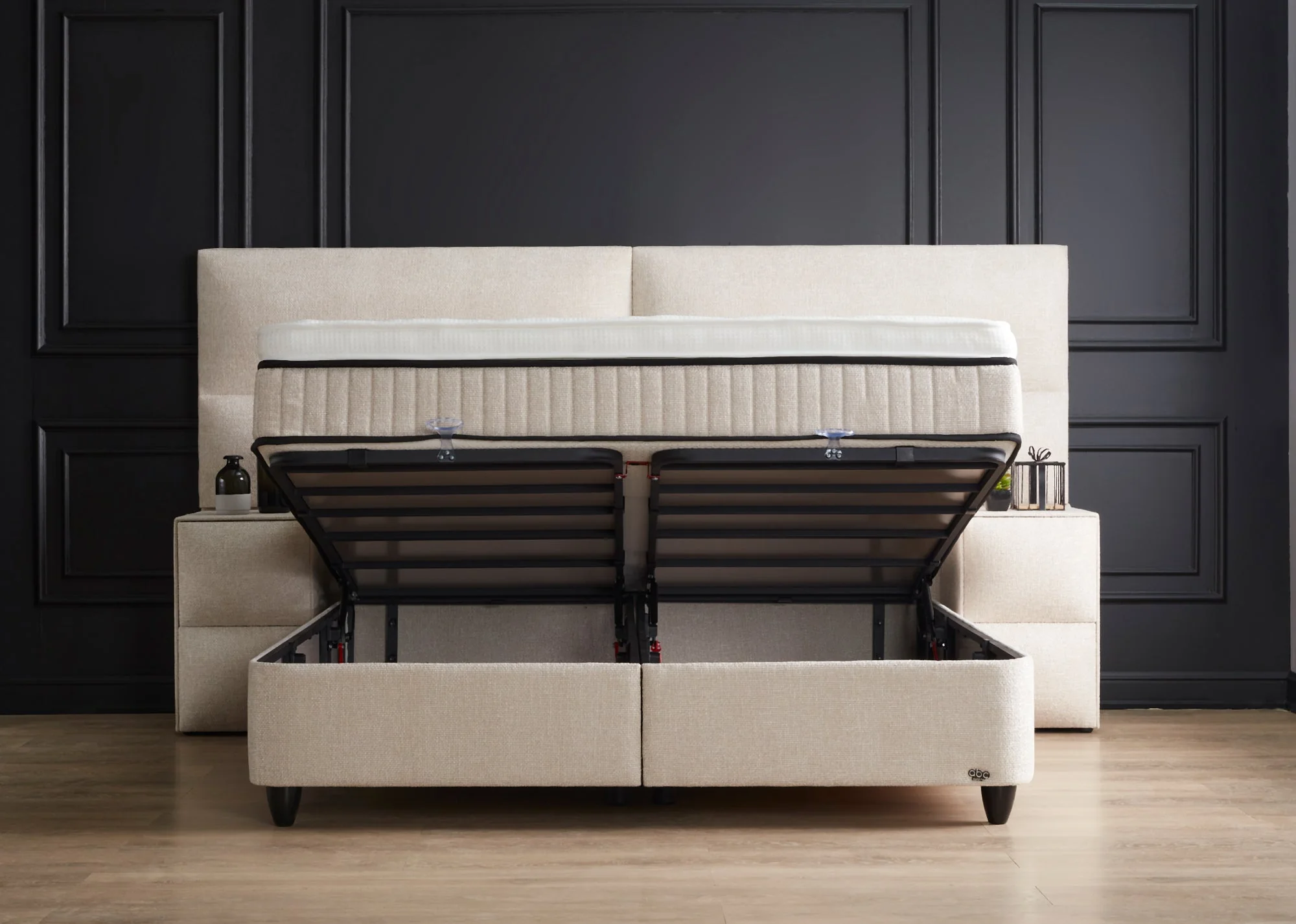 Boxspringbett Beverly Beige Voll-orthopädisches Komfortbett mit Bettkasten, Stauraum, inkl. kostenlose Lieferung und Montage - Image 10