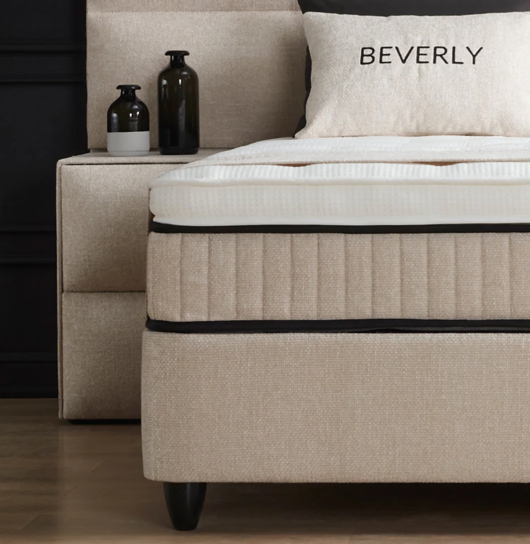 Boxspringbett Beverly Beige Voll-orthopädisches Komfortbett mit Bettkasten, Stauraum, inkl. kostenlose Lieferung und Montage - Image 13