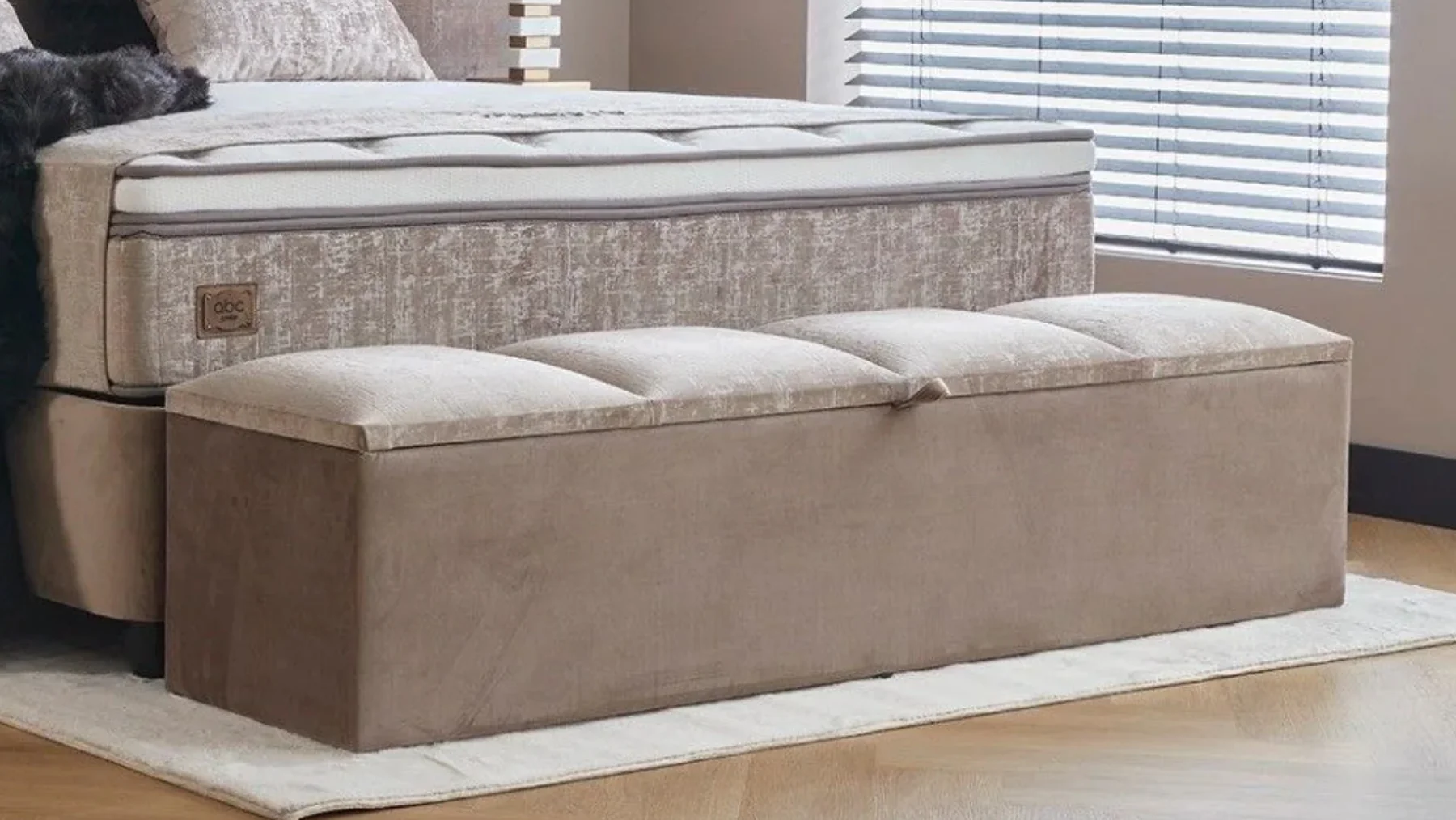 Boxspringbett Callisto Beige Voll-orthopädisches Komfortbett mit Bettkasten, Stauraum, inkl. kostenlose Lieferung und Montage - Image 13