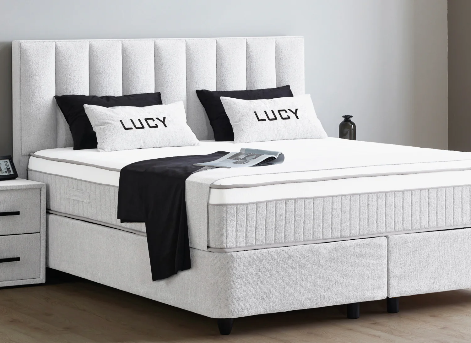 Boxspringbett Lucy Creme Voll-orthopädisches Komfortbett mit Bettkasten, Stauraum, inkl. kostenlose Lieferung und Montage - Image 7