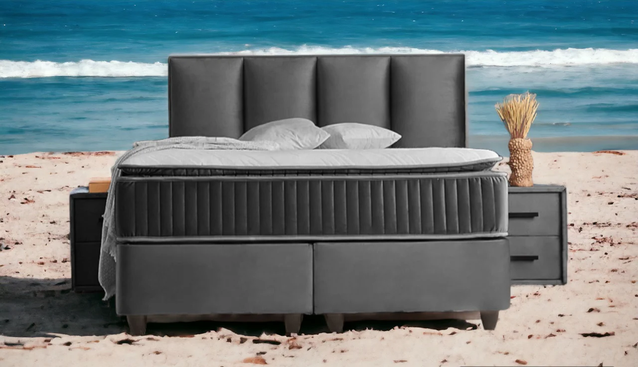 Boxspringbett Nora Grau Voll-orthopädisches Komfortbett mit Bettkasten, Stauraum, inkl. kostenlose Lieferung und Montage - Image 10