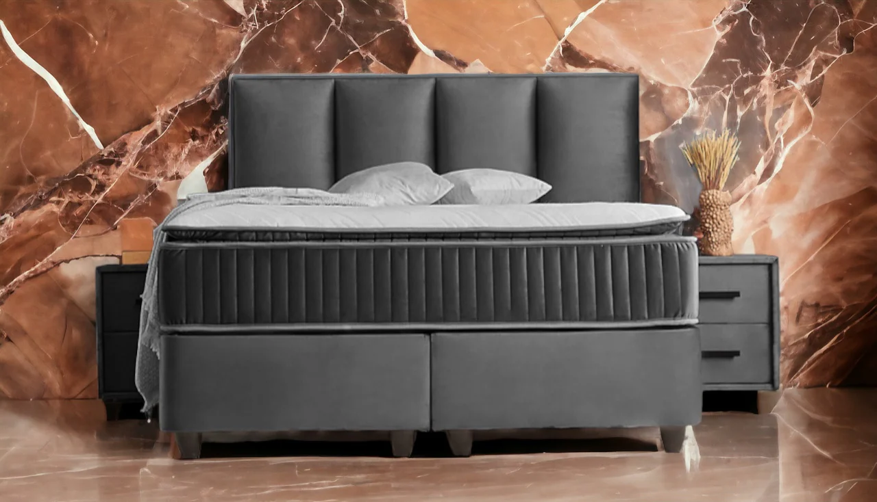 Boxspringbett Nora Grau Voll-orthopädisches Komfortbett mit Bettkasten, Stauraum, inkl. kostenlose Lieferung und Montage - Image 12