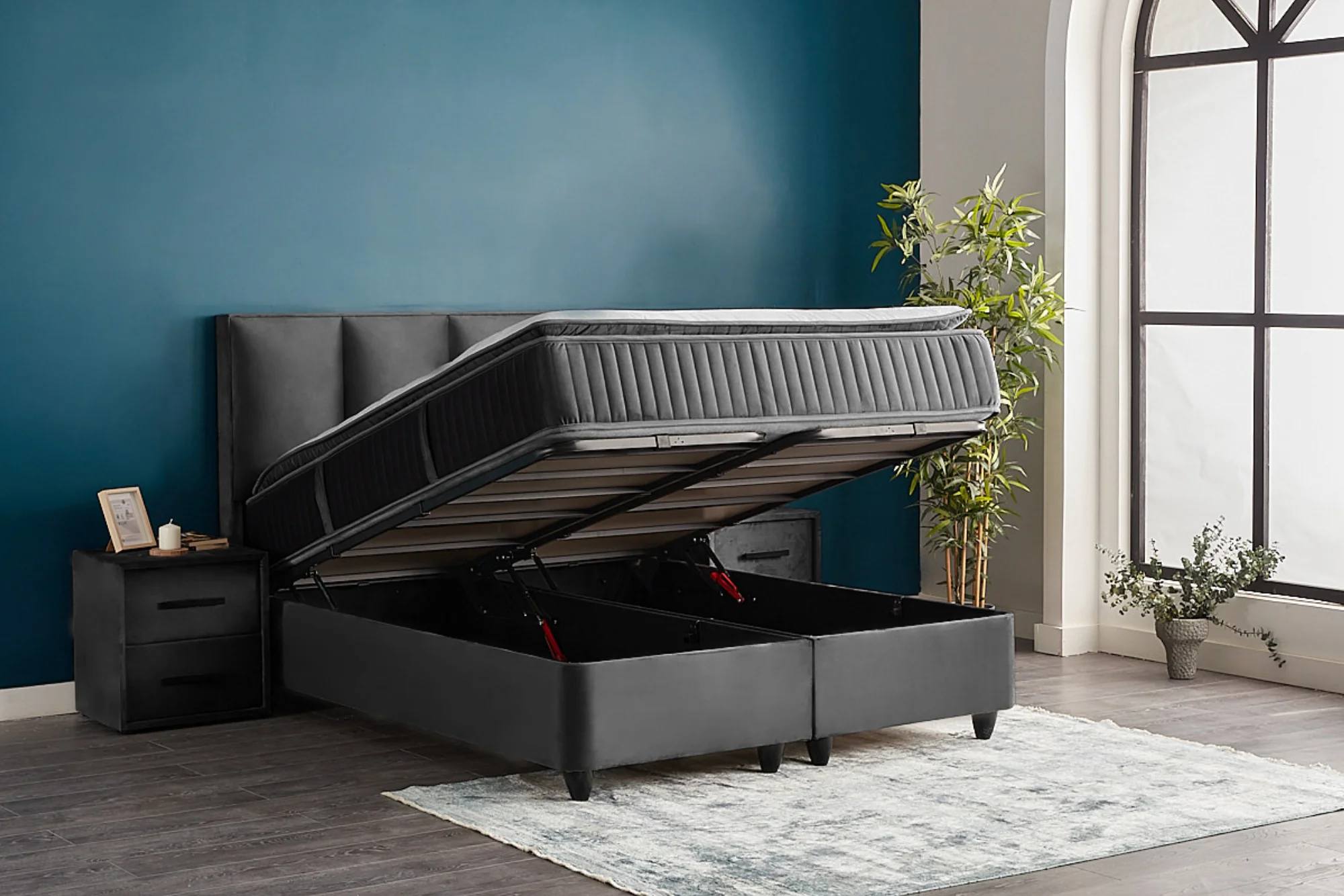 Boxspringbett Nora Grau Voll-orthopädisches Komfortbett mit Bettkasten, Stauraum, inkl. kostenlose Lieferung und Montage - Image 15