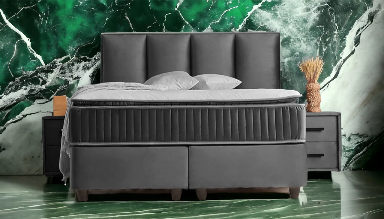 Boxspringbett Nora Grau Voll-orthopädisches Komfortbett mit Bettkasten, Stauraum, inkl. kostenlose Lieferung und Montage - Image 7