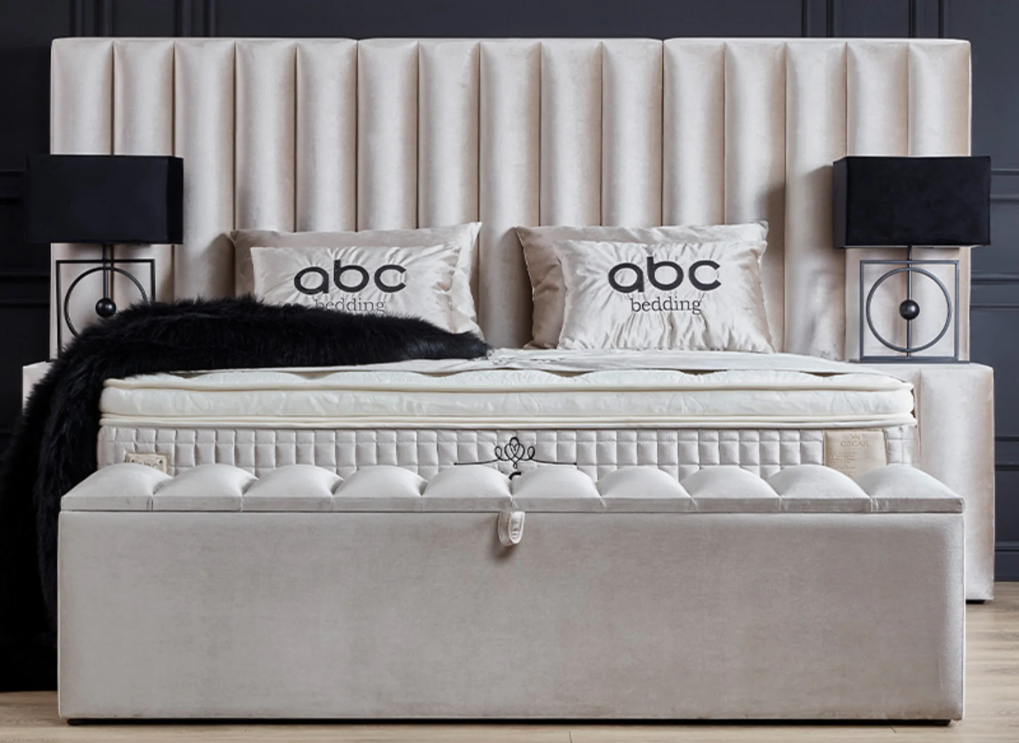 Boxspringbett Oscar Beige Voll-orthopädisches Komfortbett mit Bettkasten, Stauraum, inkl. kostenlose Lieferung und Montage - Image 10