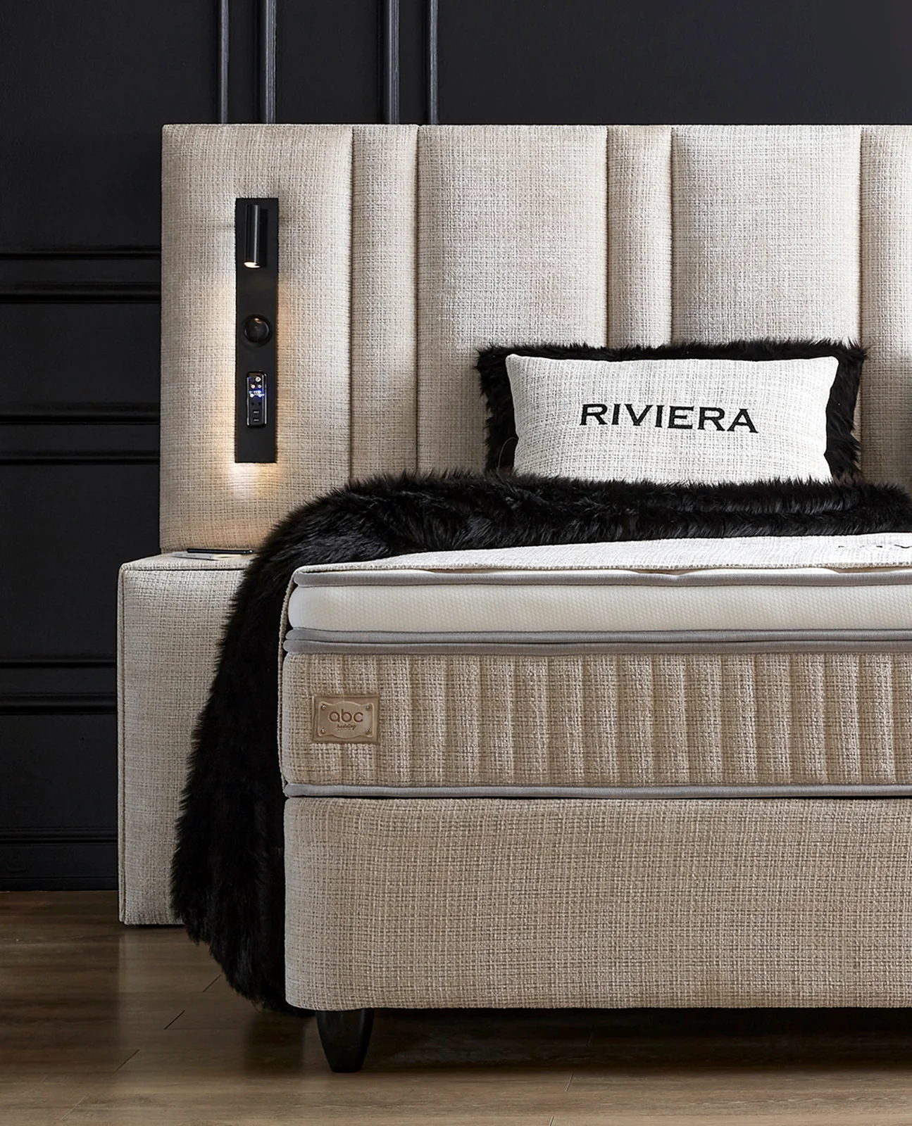 Boxspringbett Riviera Sandbeige Voll-orthopädisches Komfortbett mit Bettkasten, Stauraum, inkl. kostenlose Lieferung und Montage, inkl. Beleuchtung und integrierten USB-Steckdose im Kopfteil - Image 12