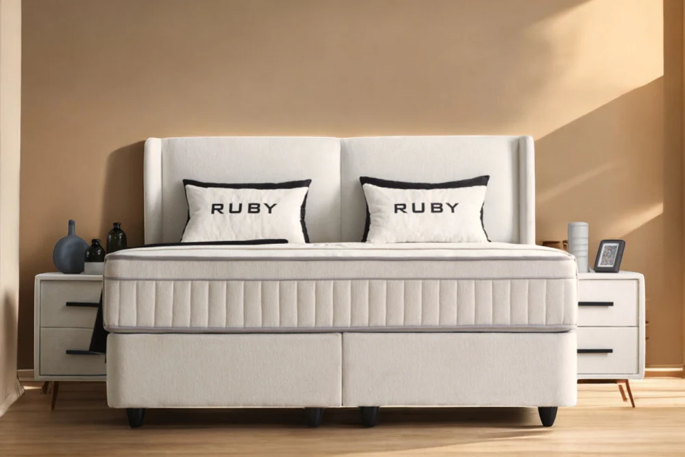 Boxspringbett Ruby Cremeweiß Voll-orthopädisches Komfortbett mit Bettkasten, Stauraum, inkl. kostenlose Lieferung und Montage - Image 5