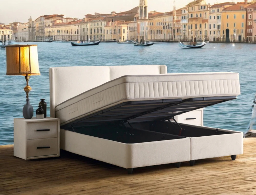 Boxspringbett Ruby Cremeweiß Voll-orthopädisches Komfortbett mit Bettkasten, Stauraum, inkl. kostenlose Lieferung und Montage - Image 7
