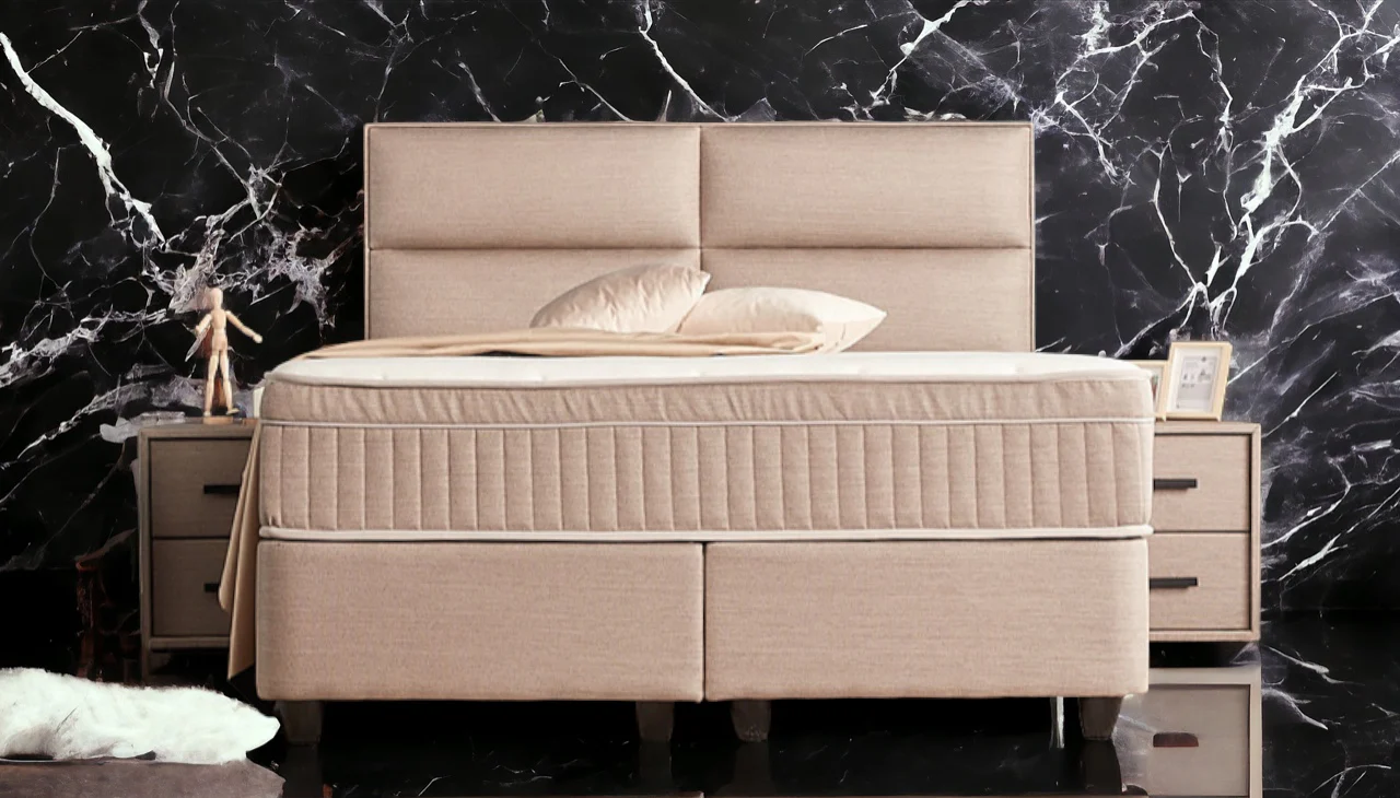 Boxspringbett Senna Beige/Braun Voll-orthopädisches Komfortbett mit Bettkasten, Stauraum, inkl. kostenlose Lieferung und Montage - Image 8