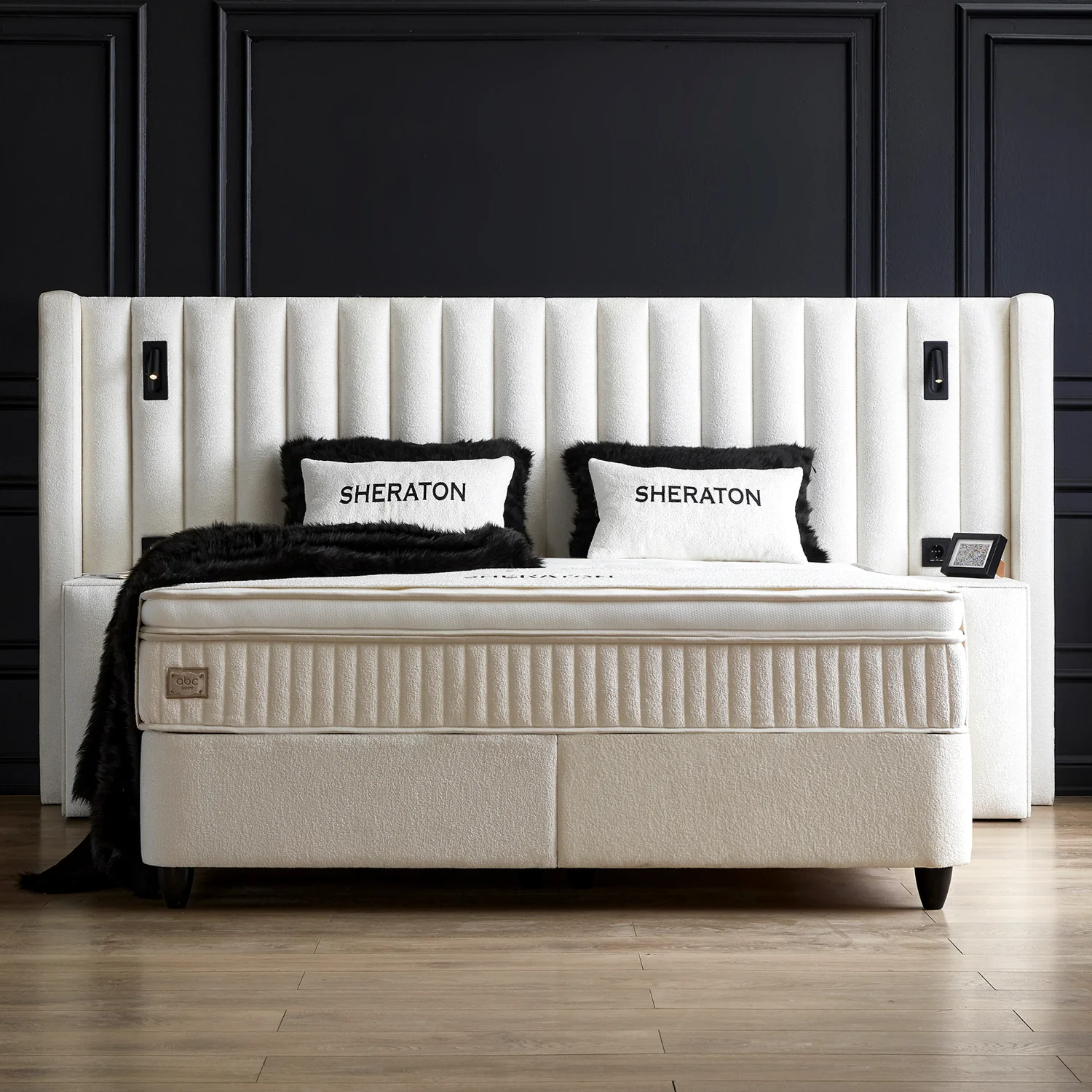 Boxspringbett Sheraton Cremeweiß Voll-orthopädisches Komfortbett mit Bettkasten, Stauraum, inkl. kostenlose Lieferung und Montage, inkl. Beleuchtung und integrierten Steckdosen im Kopfteil - Image 10