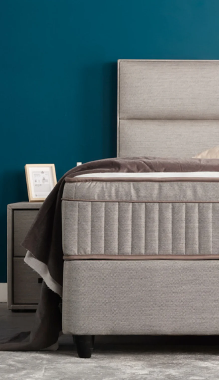 Boxspringbett Suna Hellgrau Voll-orthopädisches Komfortbett mit Bettkasten, Stauraum, inkl. kostenlose Lieferung und Montage - Image 18