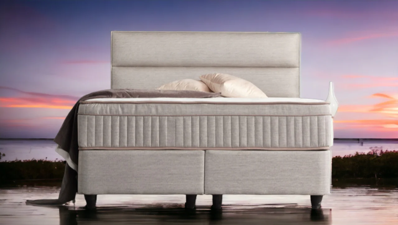 Boxspringbett Suna Hellgrau Voll-orthopädisches Komfortbett mit Bettkasten, Stauraum, inkl. kostenlose Lieferung und Montage - Image 7