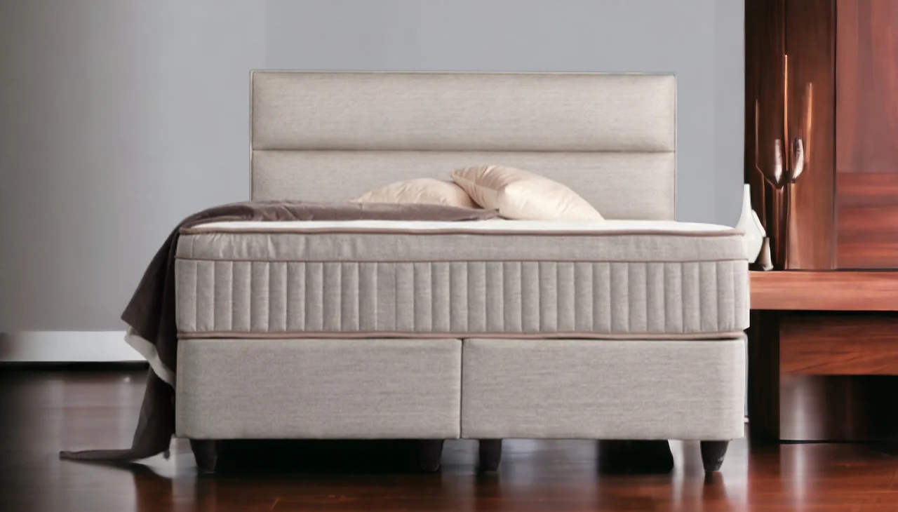 Boxspringbett Suna Hellgrau Voll-orthopädisches Komfortbett mit Bettkasten, Stauraum, inkl. kostenlose Lieferung und Montage - Image 8