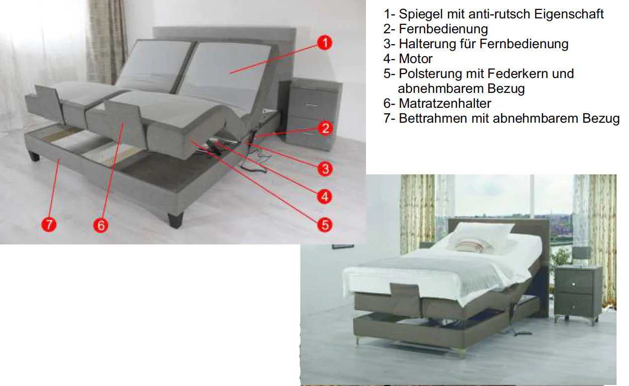 Boxspringbett KS Harmonie E, Elektrisches Komfortbett mit Motor, inkl. Lieferung und Montage - Image 8