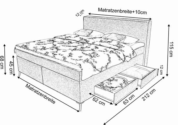 Boxspringbett KS Savanne S, Komfortbett mit 4 Schubladen, inkl. Lieferung und Montage - Image 9