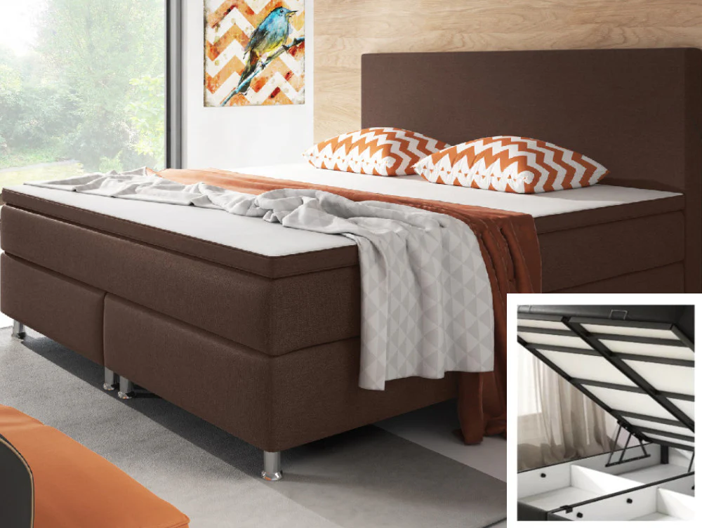 Boxspringbett M01-Adelia Anthrazit - Braun - Schwarz Breite 90/180 x 200 cm - Image 15