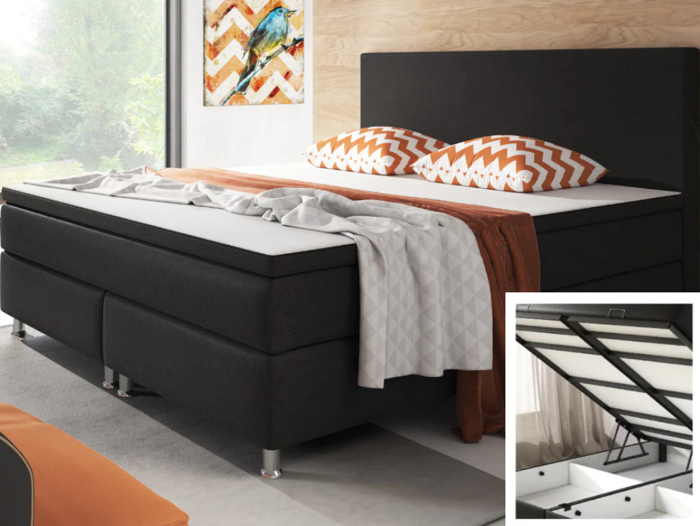 Boxspringbett M01-Adelia Anthrazit - Braun - Schwarz Breite 90/180 x 200 cm - Image 16
