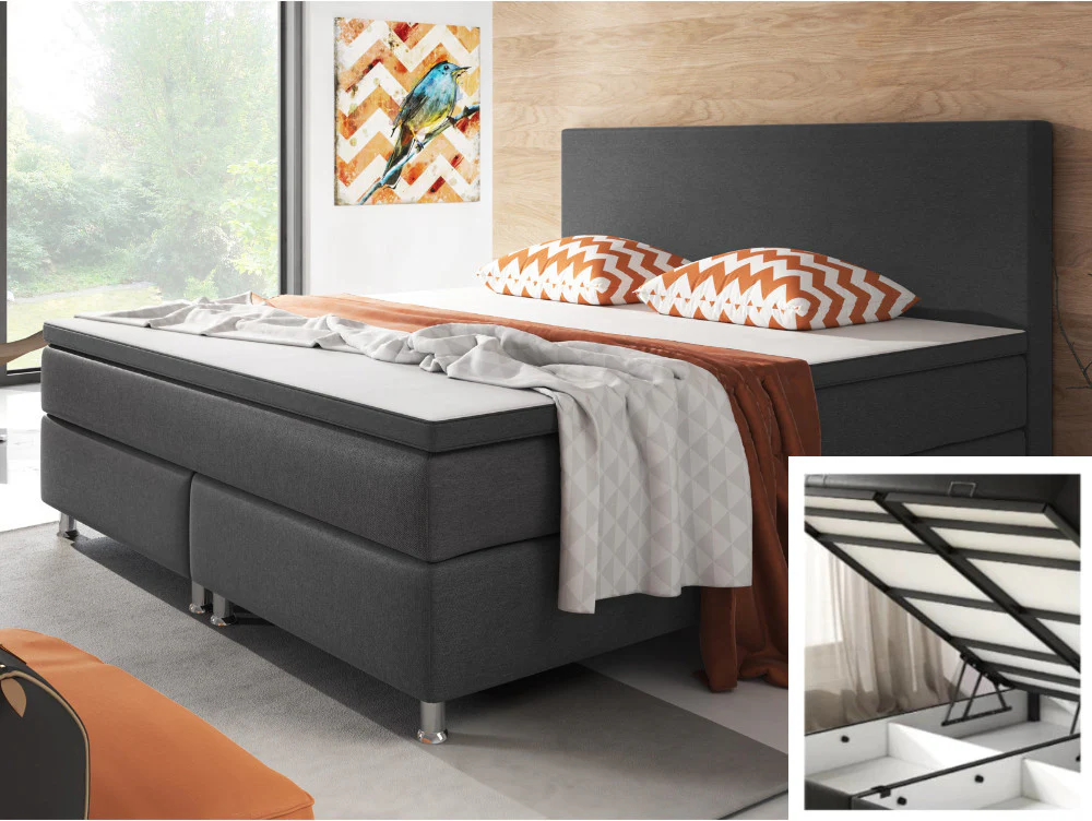 Boxspringbett M01-Adelia Anthrazit - Braun - Schwarz Breite 90/180 x 200 cm - Image 17
