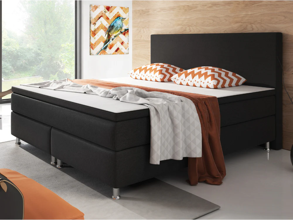 Boxspringbett M01-Adelia Anthrazit - Braun - Schwarz Breite 90/180 x 200 cm - Image 4