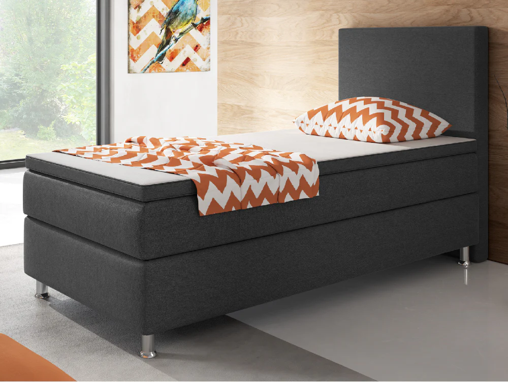 Boxspringbett M01-Adelia Anthrazit - Braun - Schwarz Breite 90/180 x 200 cm - Image 6