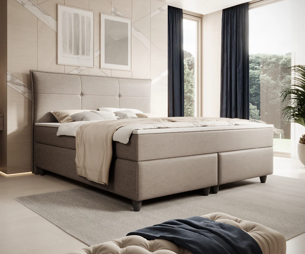 Boxspringbett M04-Amelia Anthrazit - Beige - Schwarz - Grau Breite 180 x 200 cm - Image 5