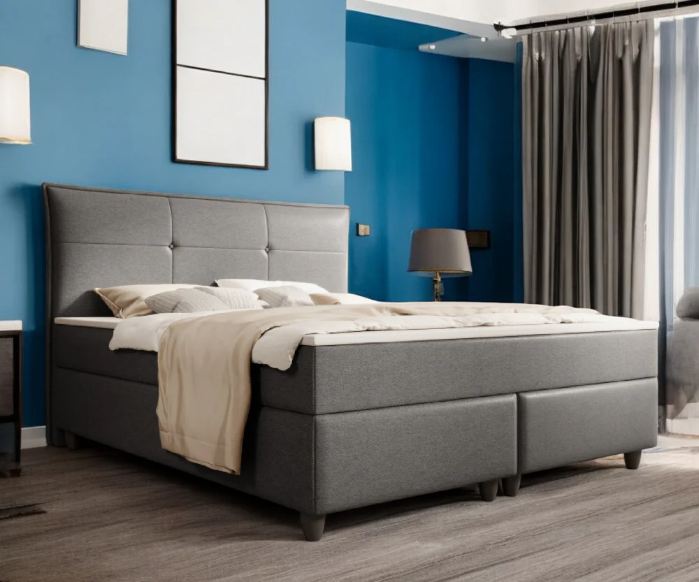 Boxspringbett M04-Amelia Anthrazit - Beige - Schwarz - Grau Breite 180 x 200 cm - Image 6