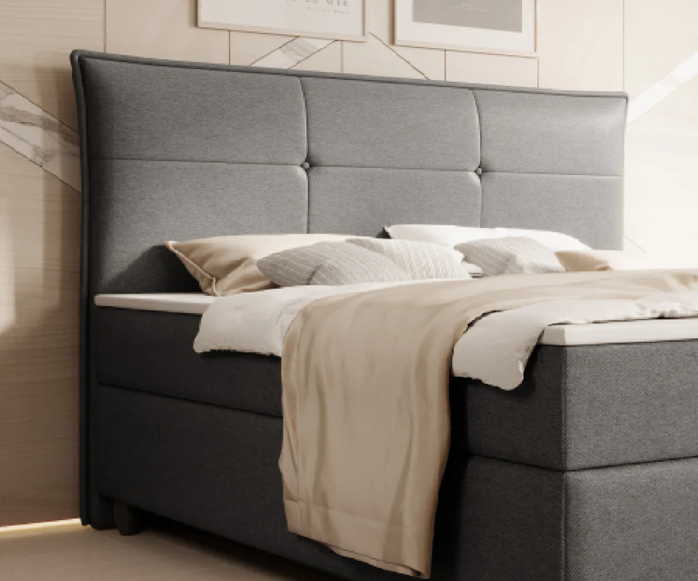 Boxspringbett M04-Amelia Anthrazit - Beige - Schwarz - Grau Breite 180 x 200 cm - Image 8