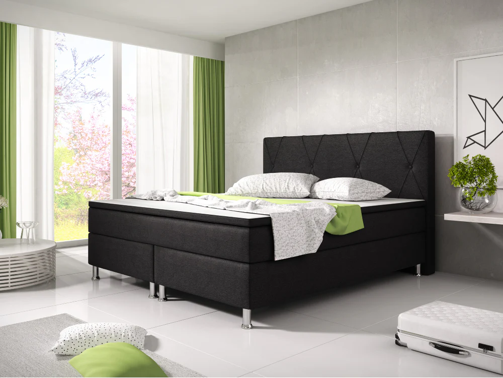 Boxspringbett M02-Bonn Anthrazit - Schwarz Breite 180 x 200 cm - Image 5