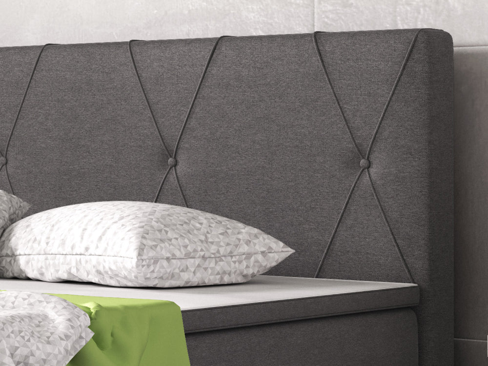Boxspringbett M02-Bonn Anthrazit - Schwarz Breite 180 x 200 cm - Image 9