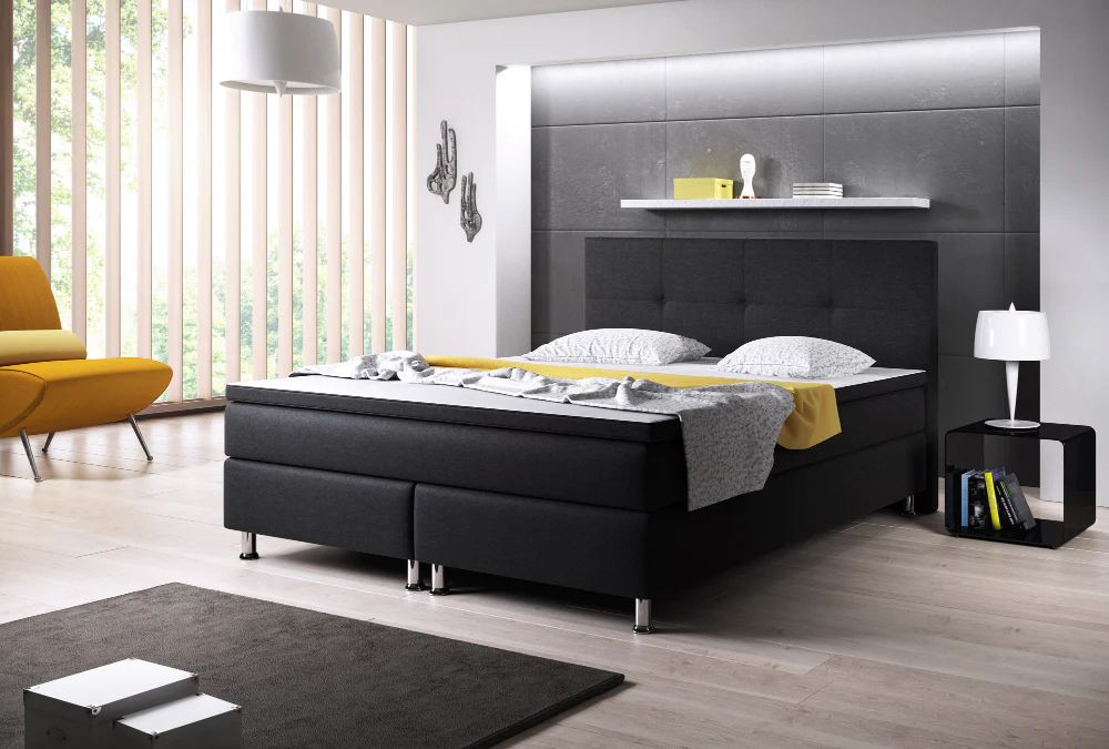 Boxspringbett M03-Mainz Anthrazit - Schwarz Breite 180 x 200 cm - Image 3