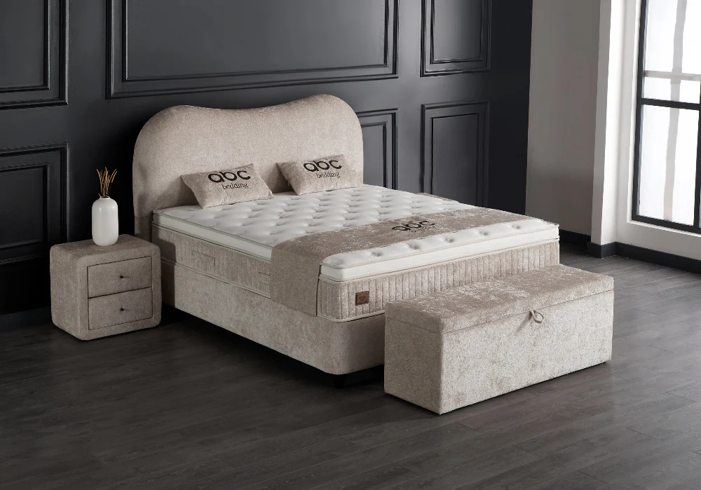 Boxspringbett Sofia Beige Voll-orthopädisches Komfortbett mit Bettkasten, Stauraum, inkl. kostenlose Lieferung und Montage - Image 6