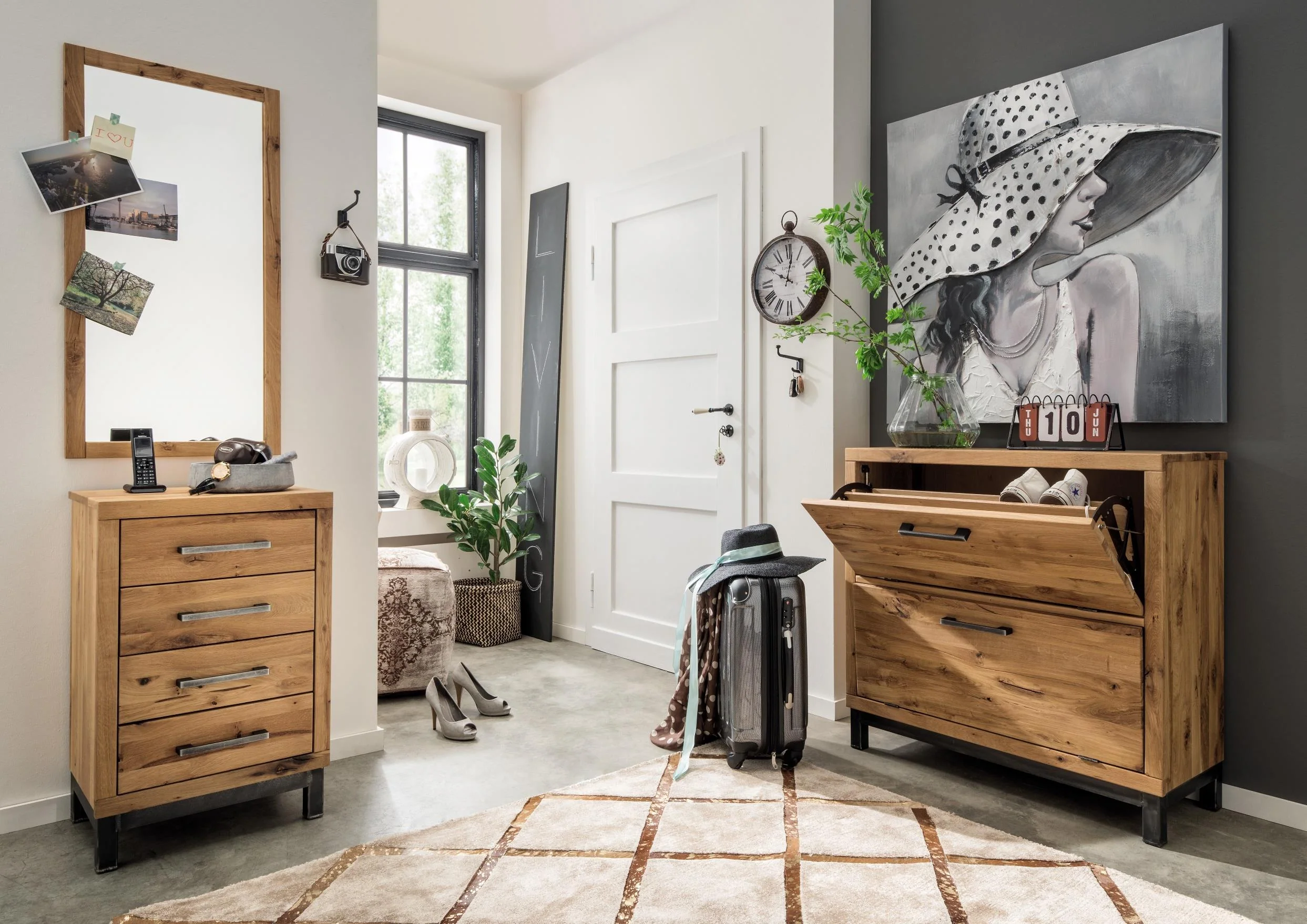 Garderobenkommode Brest Wildeiche/ Kernbuche massiv mit 4 Schubladen B/H/T 50 x 79 x 38 cm - Image 7