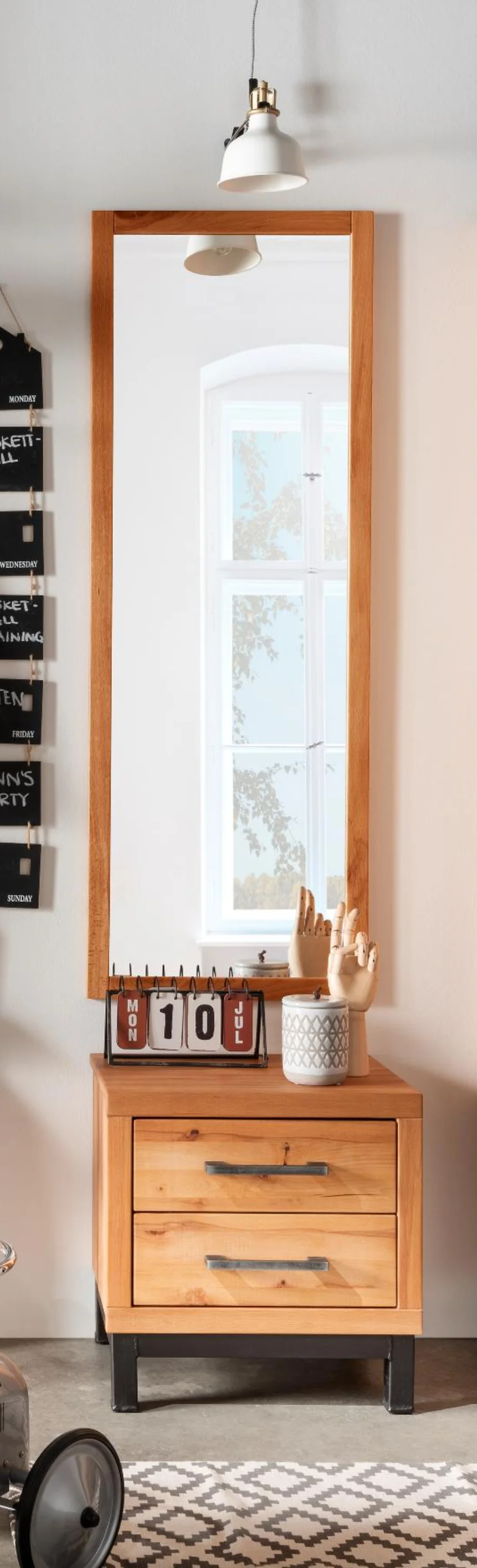 Garderobenspiegel Brest Wildeiche/ Kernbuche massiv B/H/T 50 x 140 x 2 cm - Image 3