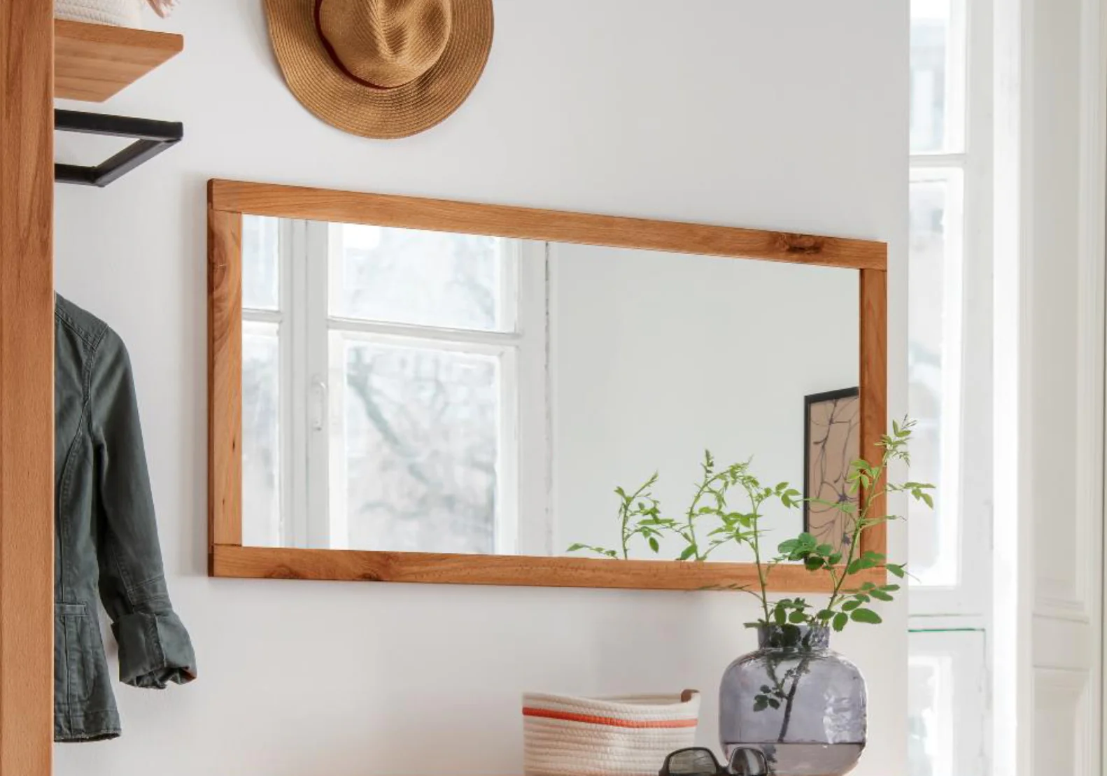 Garderobenspiegel Brest Wildeiche/ Kernbuche massiv B/H/T 50 x 100 x 2 cm - Image 4