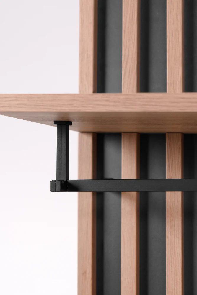 Kompaktgarderobe Medan 42A Artisan-Oak/Anthrazit mit Lamelenelementen B/H/T ca. 80 x 190 x 37 cm - Image 14