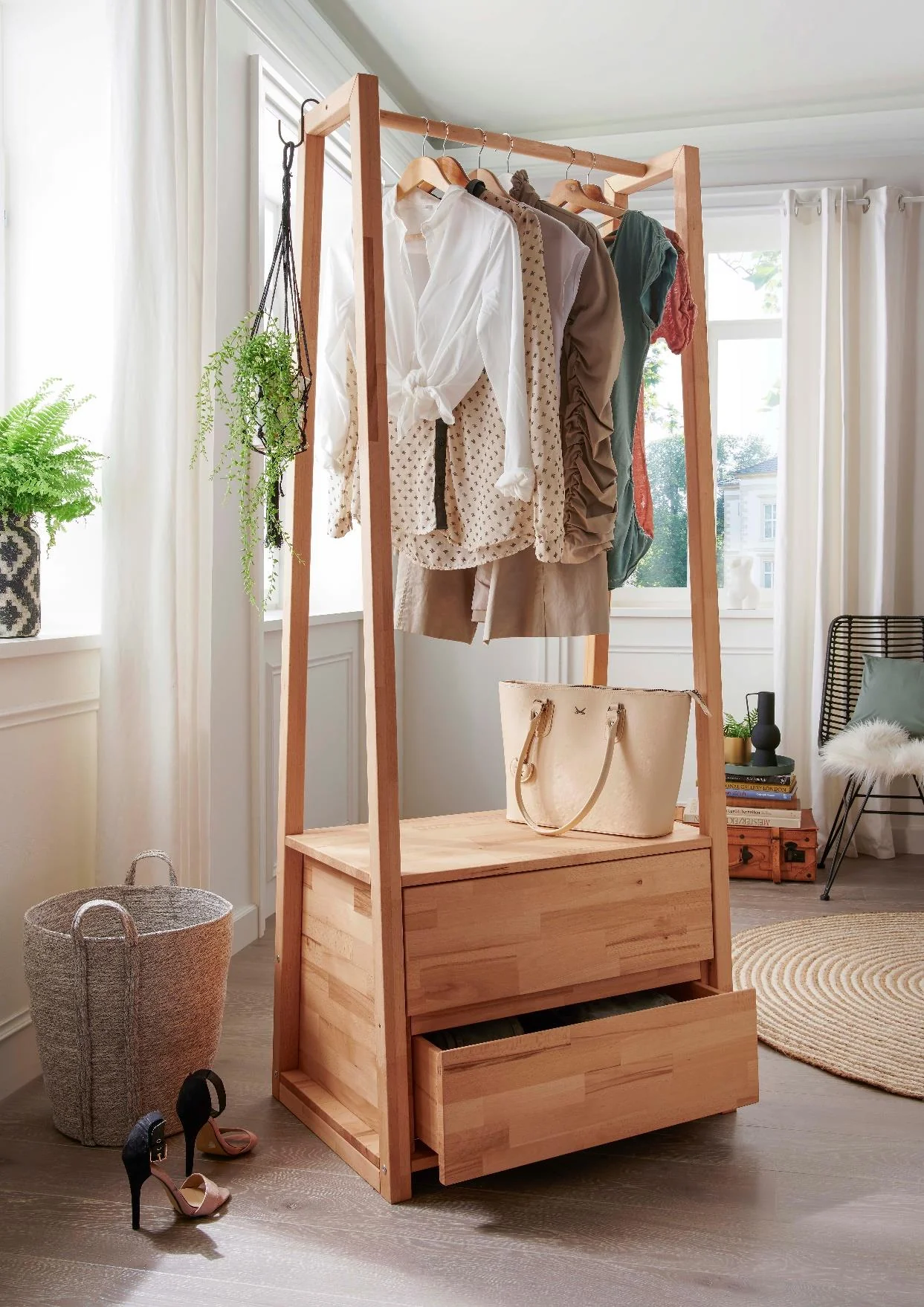 TPT Bern Garderobe Kernbuche/ Eiche massiv mit/ohne Schubladen - Image 4