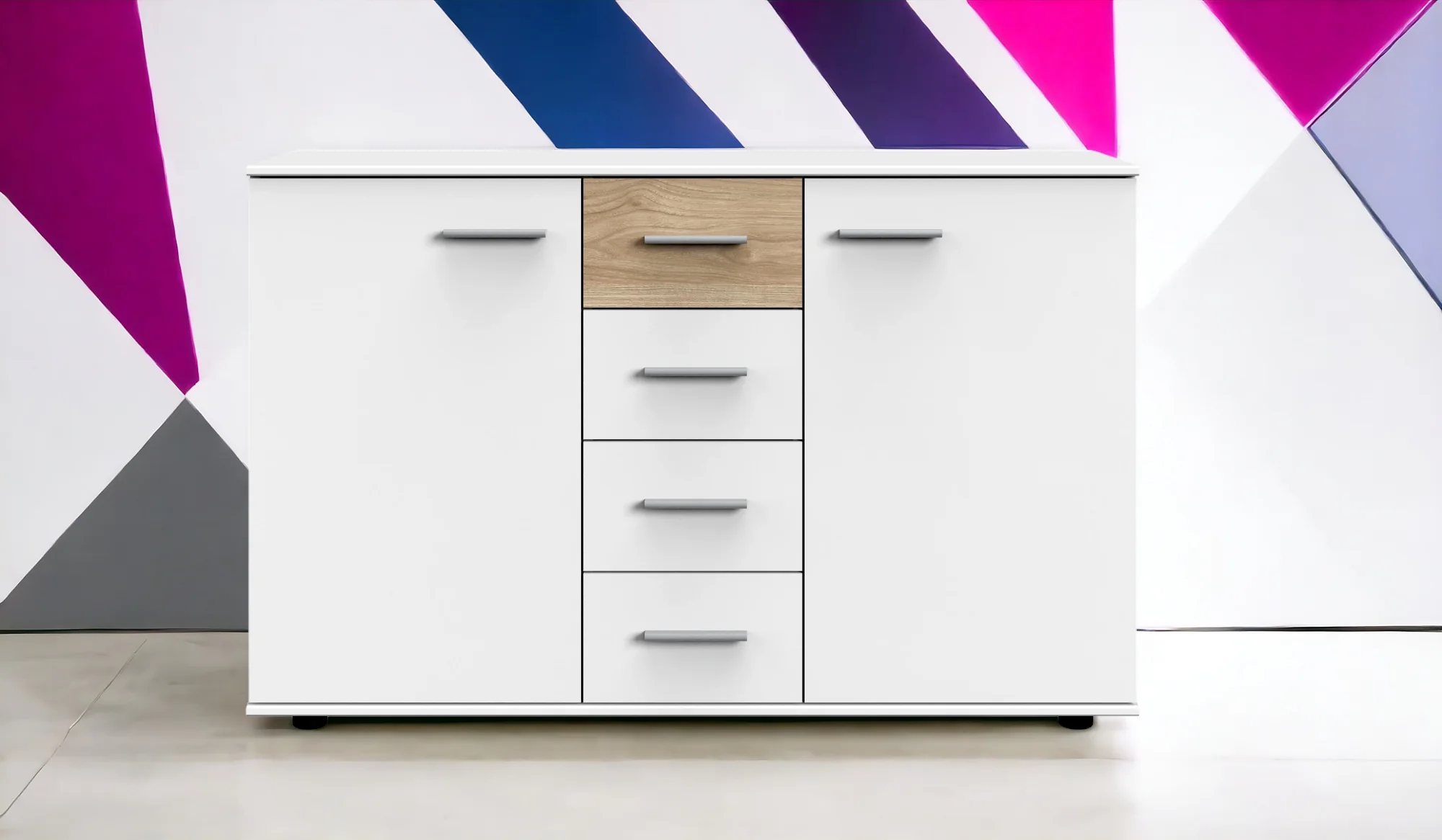 Wimex Kombikommode Budapest mit 2 Türen und 4 Schubladen B/H/T ca. 130 x 83 x 41 cm - Image 4