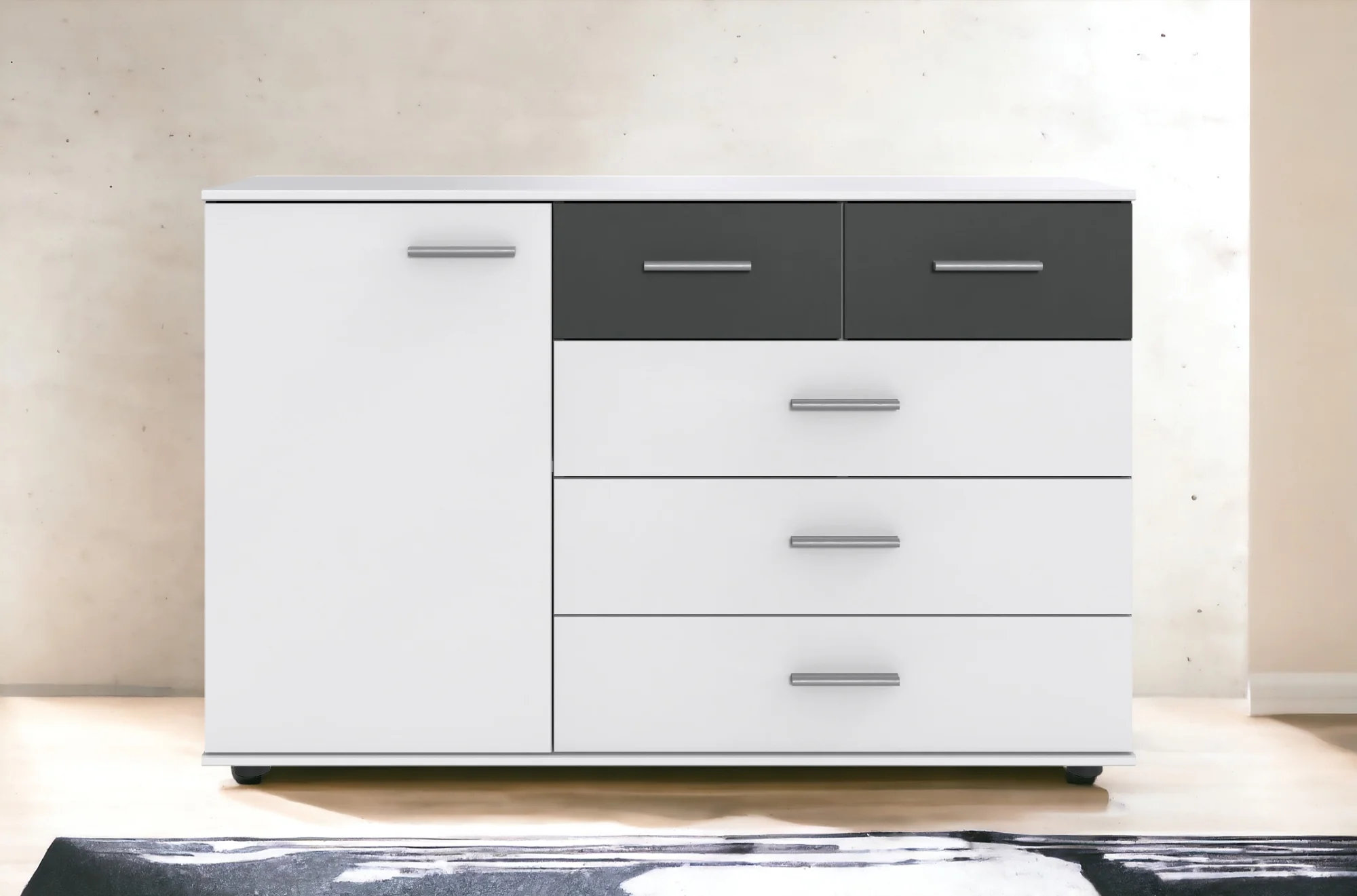 Wimex Kombikommode Budapest mit 1 Tür und 5 Schubladen B/H/T ca. 130 x 83 x 41 cm - Image 4