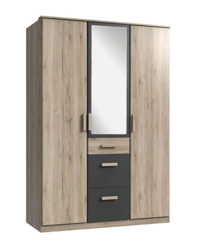 Drehtürenschrank Cariba mit Schubladen B/H/T ca. 90/135 x 199 x 58 cm Kinderzimmer - Image 16