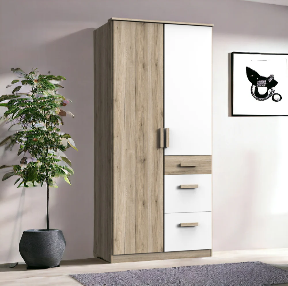 Drehtürenschrank Cariba mit Schubladen B/H/T ca. 90/135 x 199 x 58 cm Kinderzimmer - Image 4