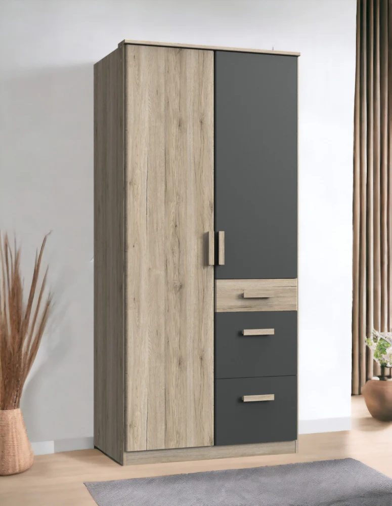 Drehtürenschrank Cariba mit Schubladen B/H/T ca. 90/135 x 199 x 58 cm Kinderzimmer - Image 5