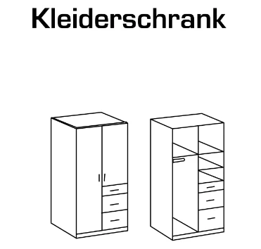 Drehtürenschrank Cariba mit Schubladen B/H/T ca. 90/135 x 199 x 58 cm Kinderzimmer - Image 8