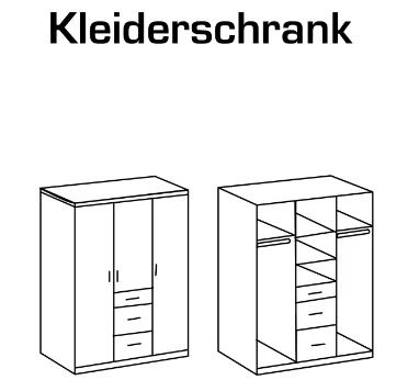 Drehtürenschrank Cariba mit Schubladen B/H/T ca. 90/135 x 199 x 58 cm Kinderzimmer - Image 9