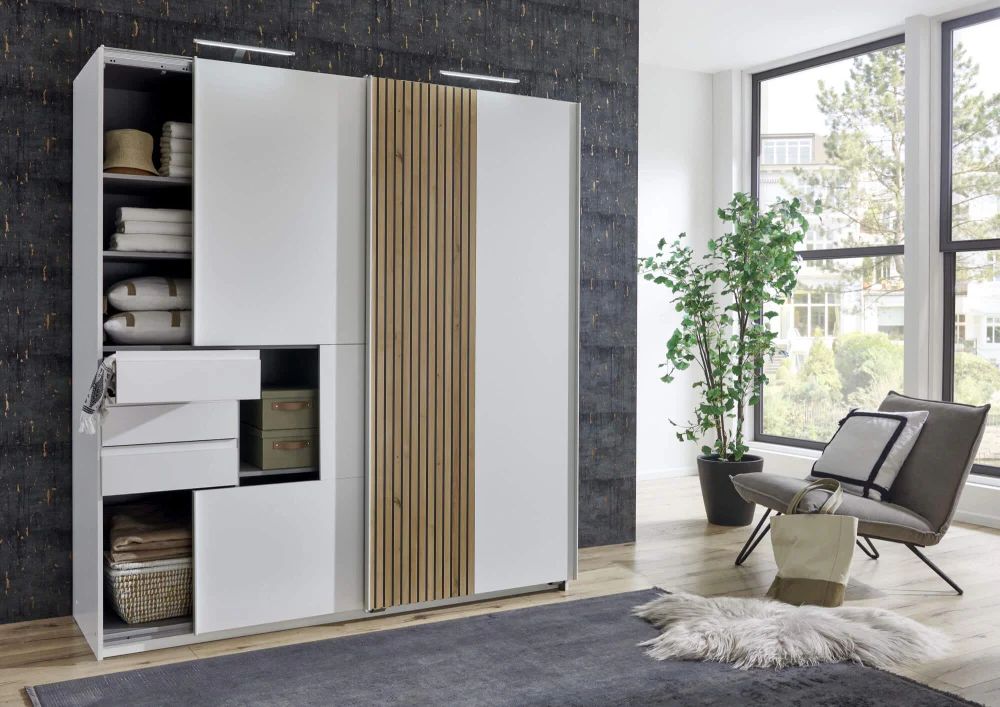 Schwebetürenschrank Coburg mit Schubladen B/H/T ca. 180 x 198 x 65 cm - Image 5