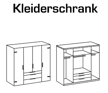 Drehtürenschrank Detroit mit Spiegeltüren und Schubladen B/H/T ca. 200/250/300 x 216 x 58 cm - Image 14