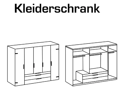 Drehtürenschrank Detroit mit Spiegeltüren und Schubladen B/H/T ca. 200/250/300 x 216 x 58 cm - Image 16