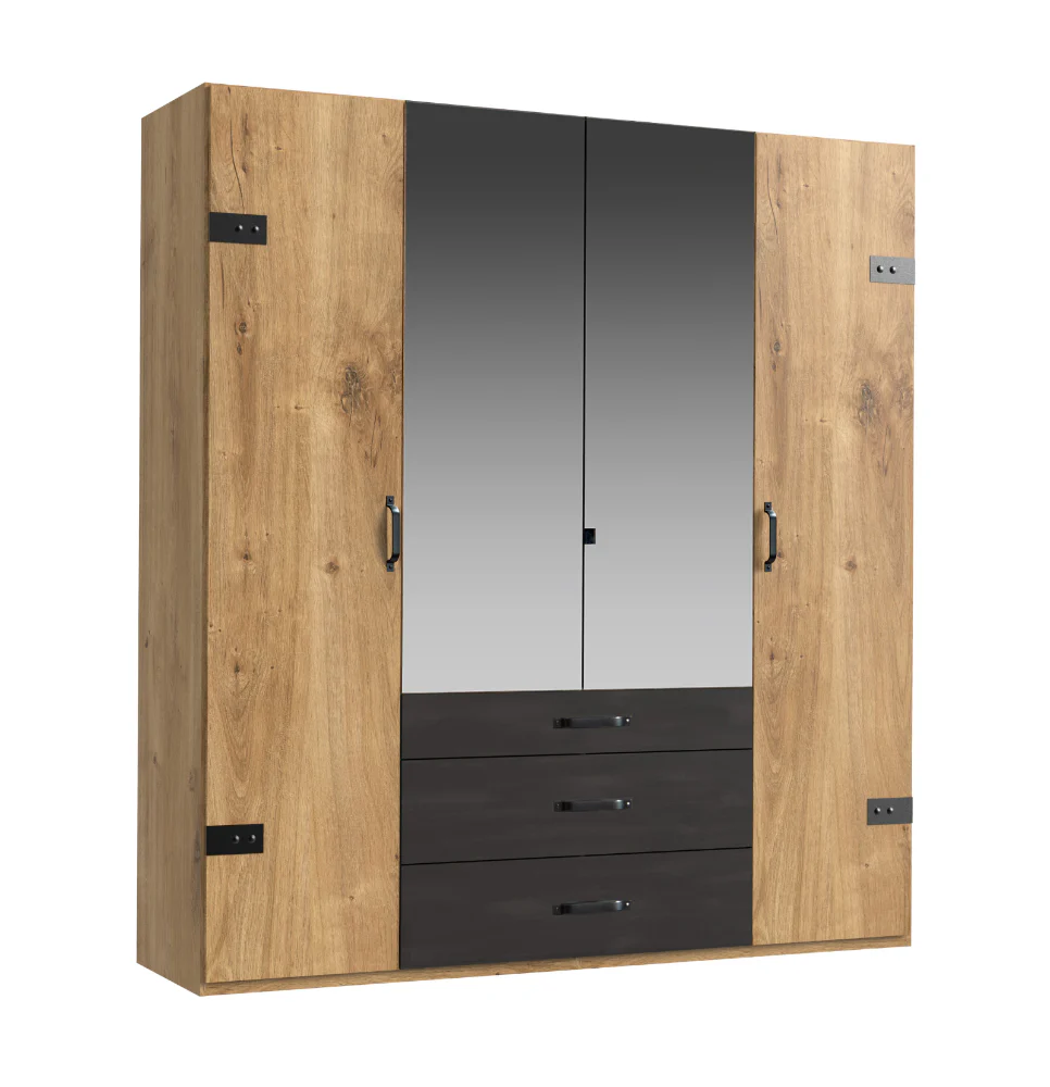 Drehtürenschrank Detroit mit Spiegeltüren und Schubladen B/H/T ca. 200/250/300 x 216 x 58 cm - Image 21