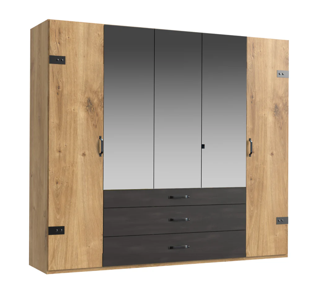 Drehtürenschrank Detroit mit Spiegeltüren und Schubladen B/H/T ca. 200/250/300 x 216 x 58 cm - Image 25