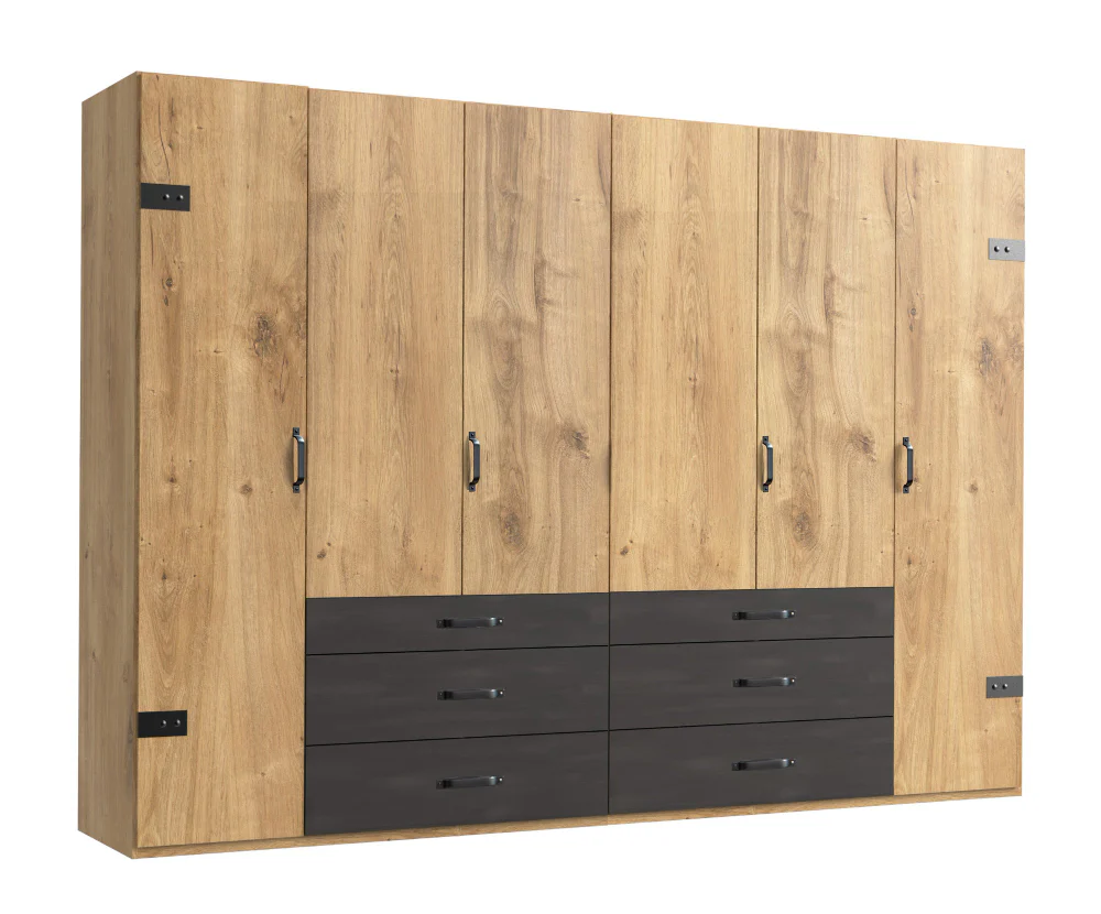 Drehtürenschrank Detroit mit Spiegeltüren und Schubladen B/H/T ca. 200/250/300 x 216 x 58 cm - Image 26